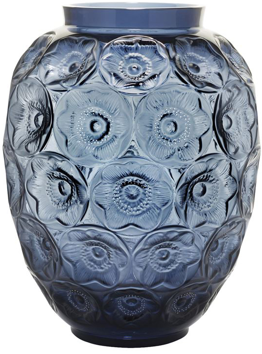 Ваза для цветов синяя "Angelique" Lalique