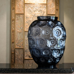Ваза для цветов синяя "Angelique" Lalique