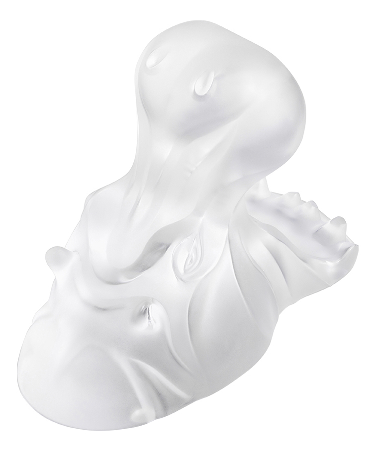 Подставка "Голова бегемота" прозрачная для смартфона и планшета Lalique
