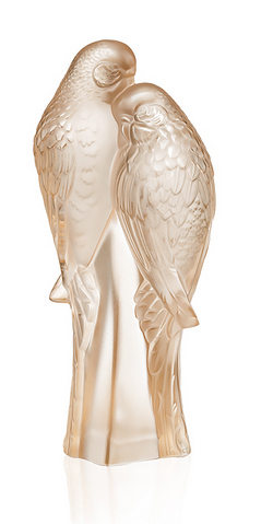 Статуэтка "Два попугая" золотая Lalique