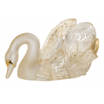 Статуэтка "Лебедь" с головой вниз золотой Lalique