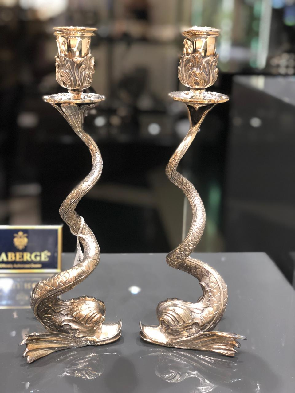 Подсвечники "Dolphin" FABERGE