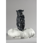 Статуэтка "Черная пантера с детенышем" Lladro
