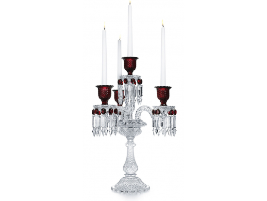 Подсвечник на 4 свечи красный "Zenith" Baccarat