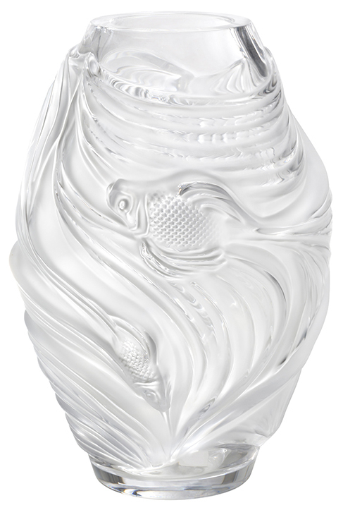 Ваза для цветов прозрачная "Poissons Combattants" Lalique