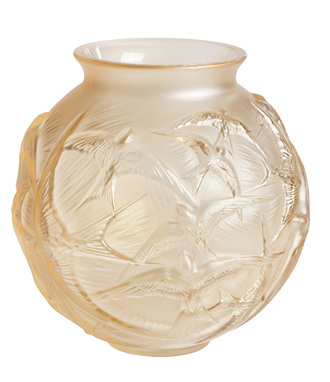 Ваза для цветов золотая "Hirondelles" Lalique