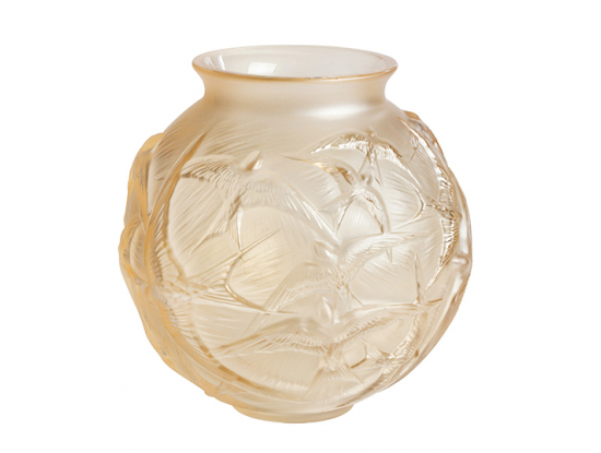 Ваза для цветов золотая "Hirondelles" Lalique