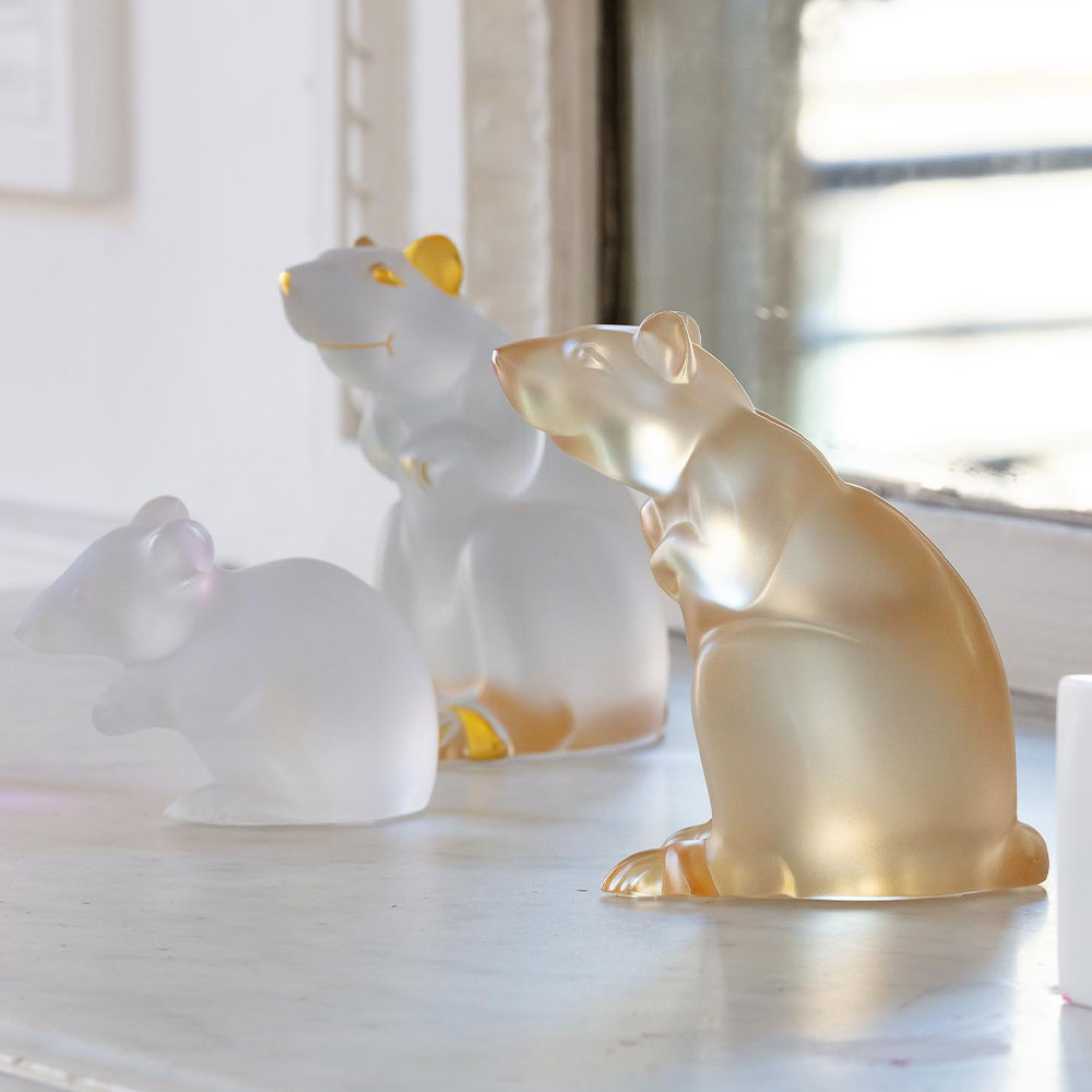 Статуэтка "Мышь" белая Lalique