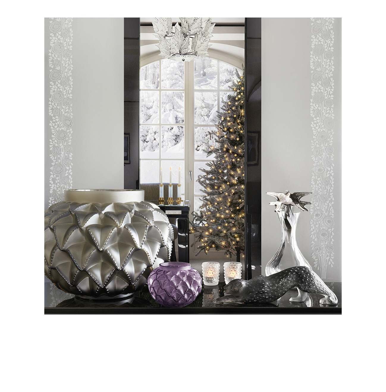 Ваза для цветов бронзовая большая "Languedoc" Lalique