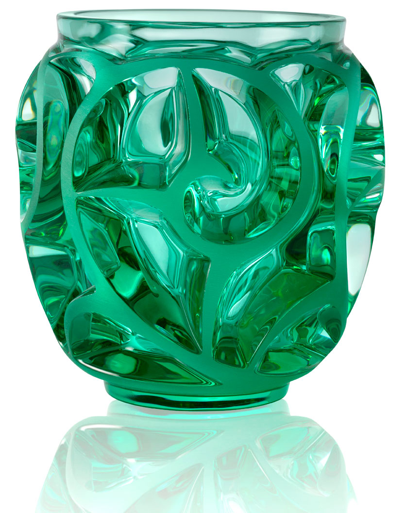 Ваза для цветов мятно-зеленая (малая) "Tourbillons" Lalique