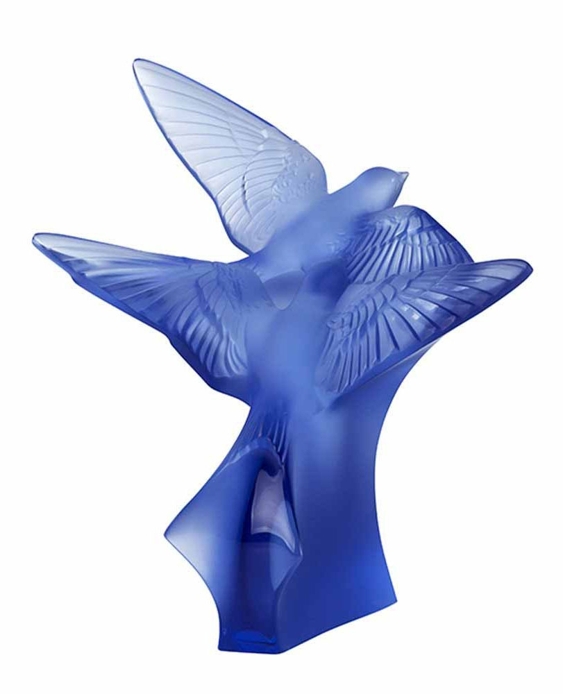 Статуэтка "Две ласточки" синяя Lalique