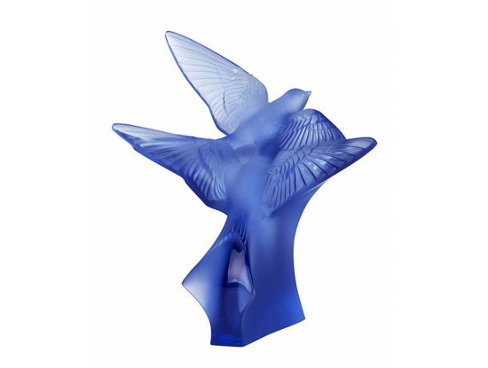 Статуэтка "Две ласточки" синяя Lalique