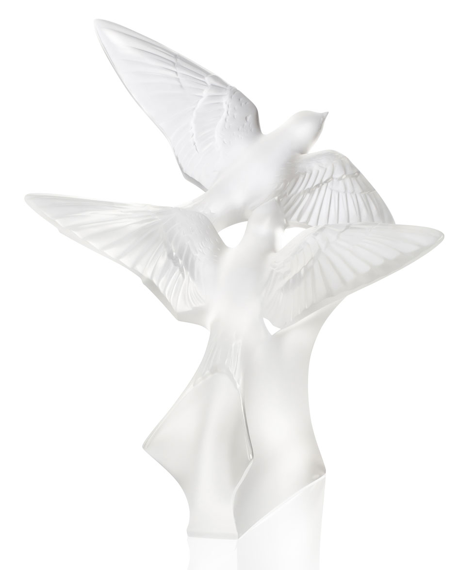 Статуэтка "Две ласточки" прозрачная Lalique