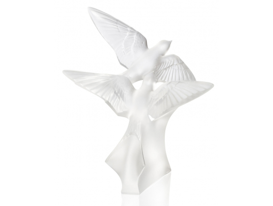 Статуэтка "Две ласточки" прозрачная Lalique