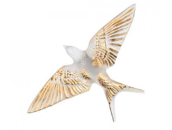 Настенная статуэтка Ласточка "Hirondelles" золотая Lalique