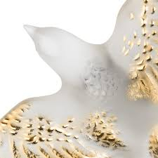 Настенная статуэтка Ласточка с опущенными крыльями "Hirondelles" золотая Lalique