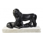 Статуэтка "Семья львов" чёрная Lalique - Лимитированная серия 12 экз
