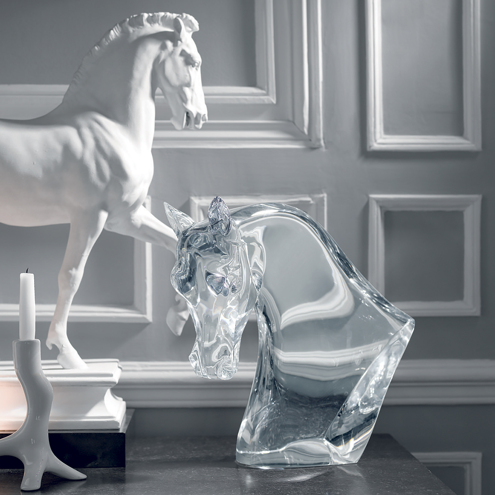 Статуэтка "Голова лошади" прозрачная Lalique