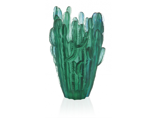 Ваза для цветов "Кактус" Jardin de Cactus зеленая (h=41) Daum