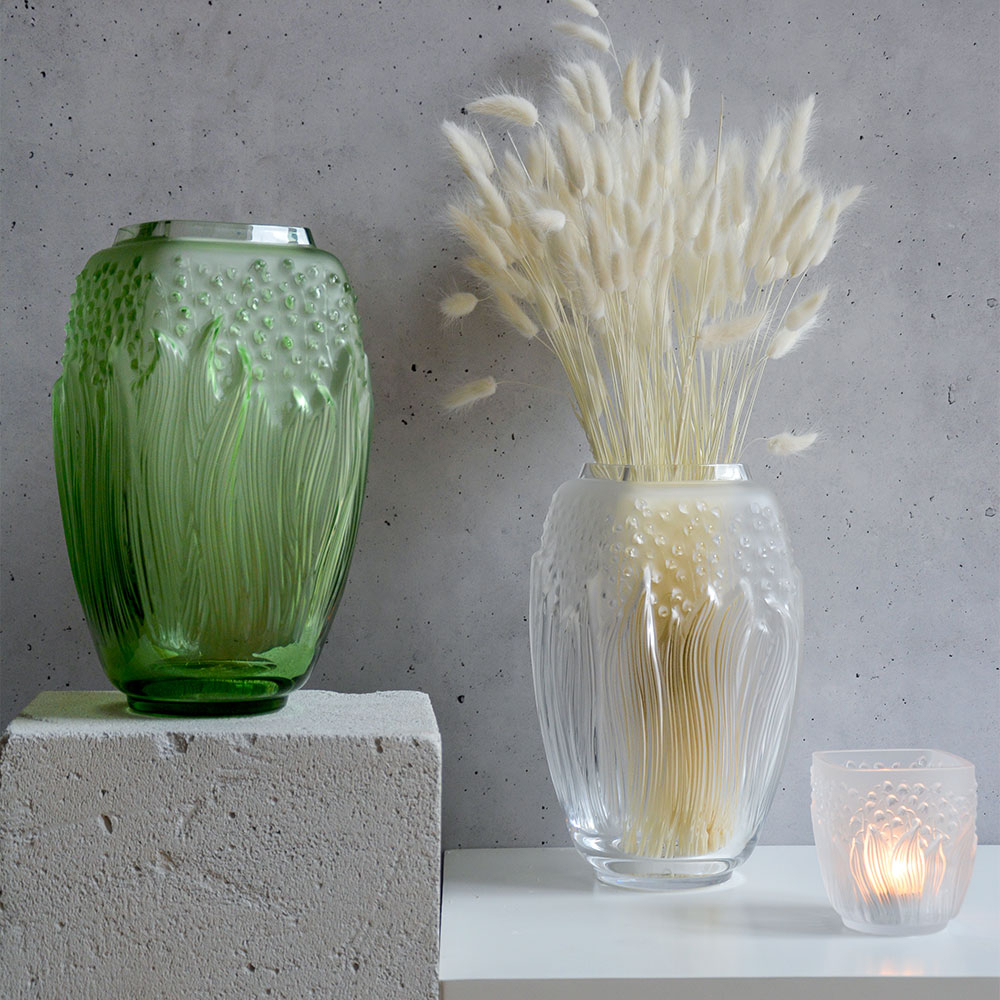 Ваза для цветов "Muguet" зелёная Lalique