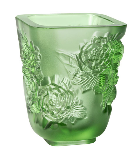 Ваза для цветов "Pivoines" зелёная Lalique