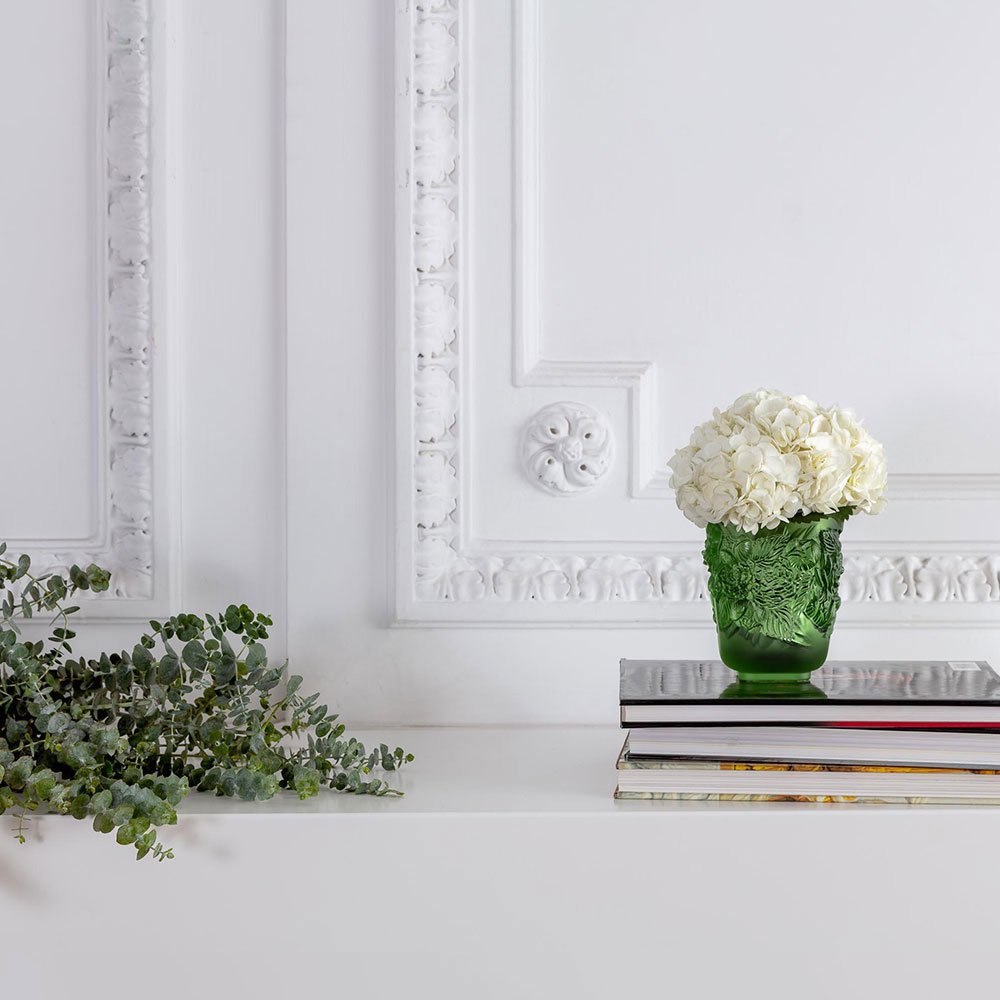 Ваза для цветов "Pivoines" зелёная Lalique
