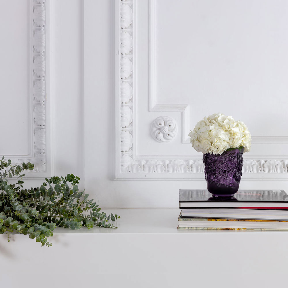 Ваза для цветов "Pivoines" фиолетовая Lalique