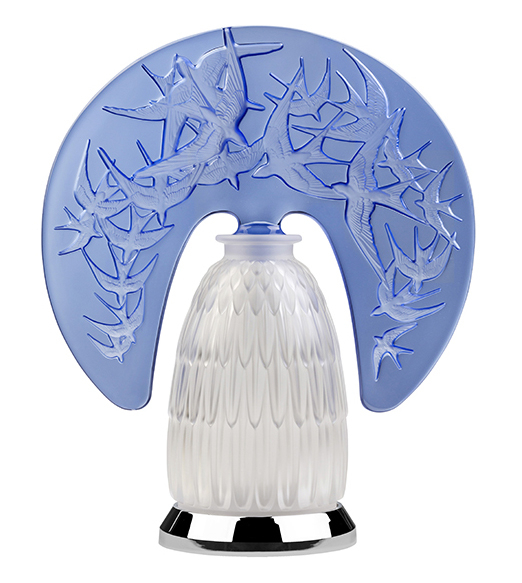 Лампа настольная синяя "Hirondelles" H=34,4 Lalique