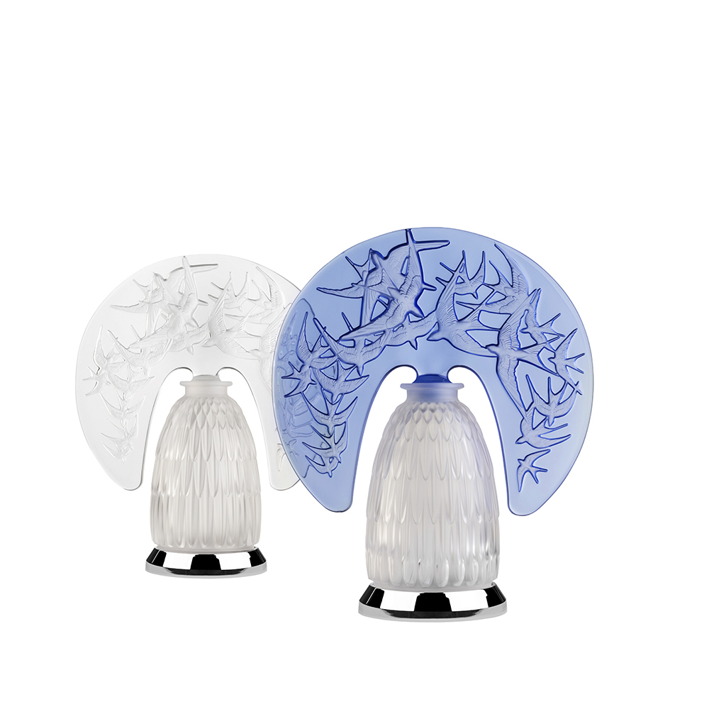 Лампа настольная синяя "Hirondelles" H=34,4 Lalique