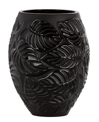 Ваза для цветов "Feuilles" чёрная Lalique