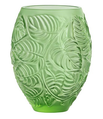 Ваза для цветов "Feuilles" зелёная Lalique