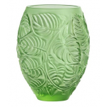 Ваза для цветов "Feuilles" зелёная Lalique