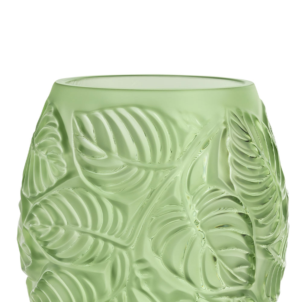 Ваза для цветов "Feuilles" зелёная Lalique