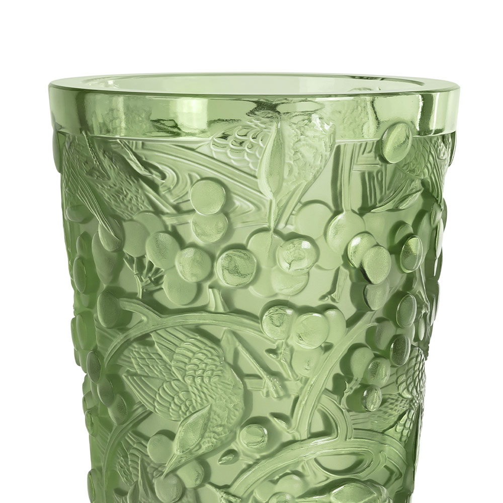 Ваза для цветов "Merles&Raisins" зелёная Lalique