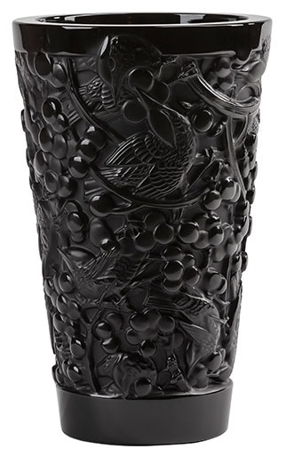 Ваза для цветов "Merles&Raisins" чёрная Lalique