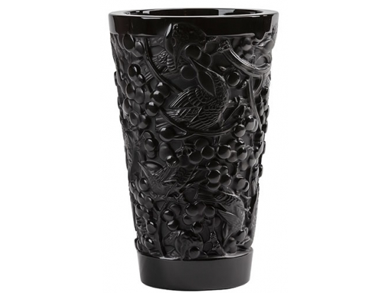Ваза для цветов "Merles&Raisins" чёрная Lalique