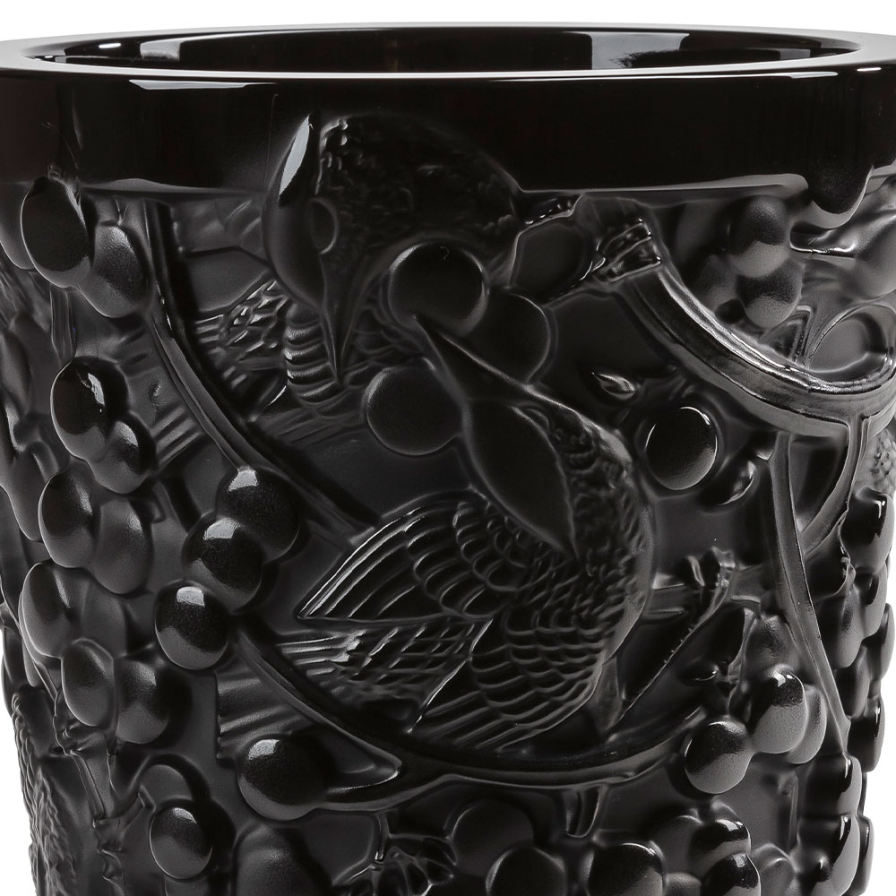 Ваза для цветов "Merles&Raisins" чёрная Lalique